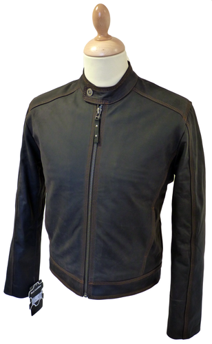 Hopper Retro Indie Leather Racer Jacket by MADCAP