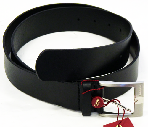 Sultan MERC Mens Retro Mod Leather Belt (Black)