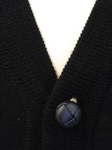 Harris MERC Retro 60s V-Neck Mod Knit Cardigan (B)