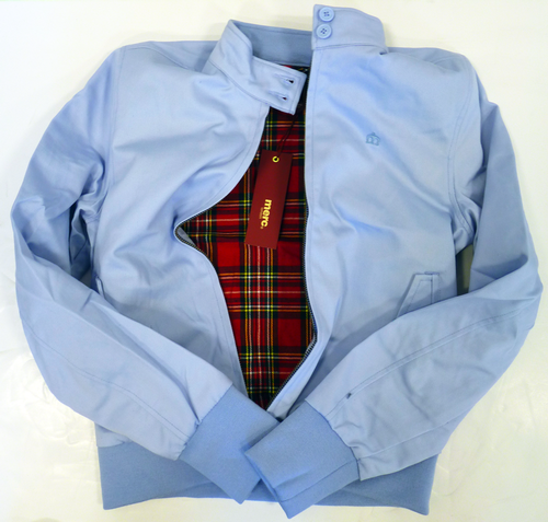 MERC Mary Womens Retro Mod Harrington Jacket in Light Blue