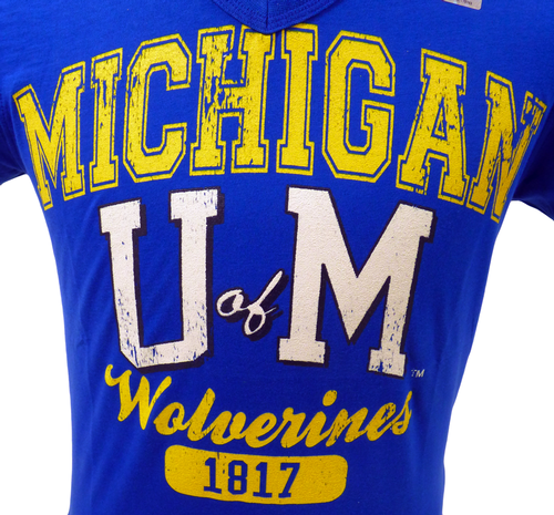 Michigan NCAA Collegiate Vintage V-Neck Tee B