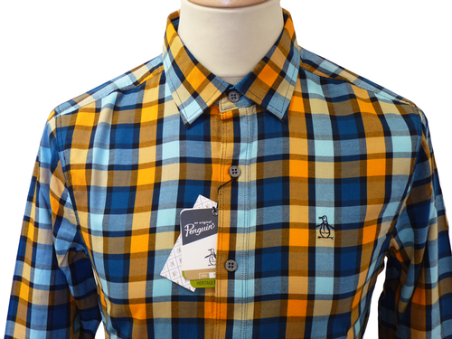 ORIGINAL PENGUIN Mens Retro Bold Check Mod Shirt
