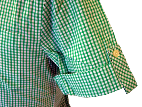 Green Gingham ORIGINAL PENGUIN Retro Mod Shirt