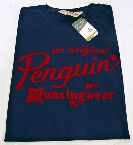 ORIGINAL PENGUIN Retro Script Logo Mod T-shirt (D)
