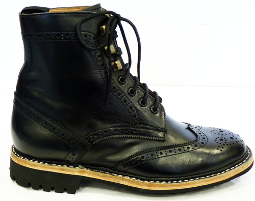 Ike PAOLO VANDINI Retro Indie Mod Brogue Boots (B)