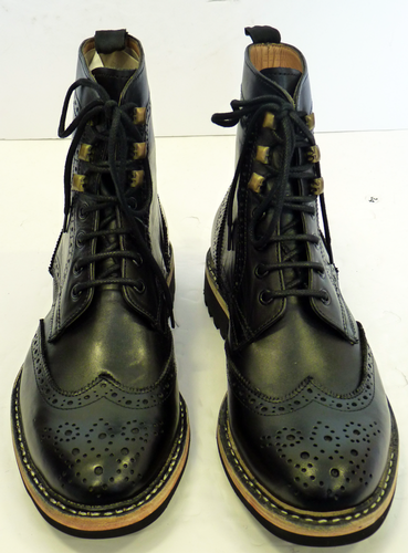 Ike PAOLO VANDINI Retro Indie Mod Brogue Boots (B)