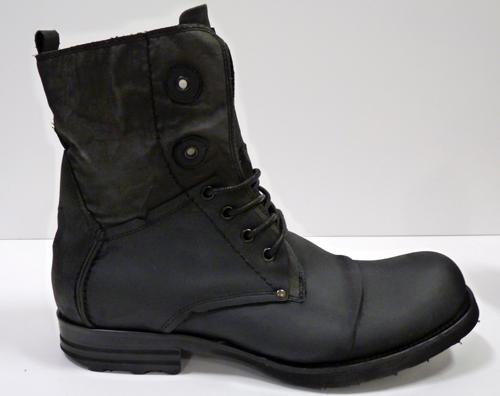 Paolo Vandini 'Lad' Military Boots in Black | Mens Retro Boots