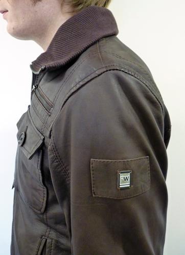 PETER WERTH Mens Retro Indie Leather Flight Jacket