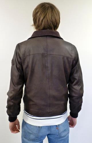 PETER WERTH Mens Retro Indie Leather Flight Jacket