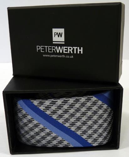 PETER WERTH Mens Retro Mod Check & Stripe Mens Tie