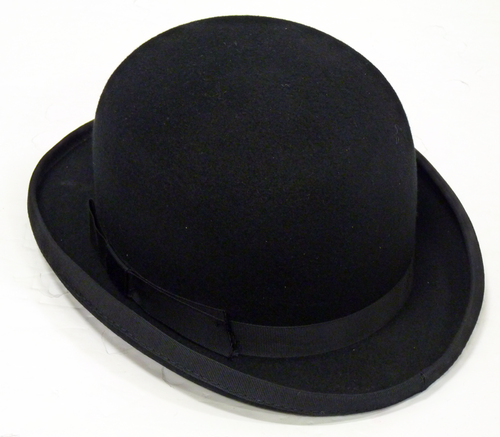 Bowler Hat | Mens Retro Sixties Mod Classic Black Bowler Hat