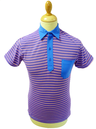 Mavers Mens Retro Sixties Stripe Mod Polo Shirt MB