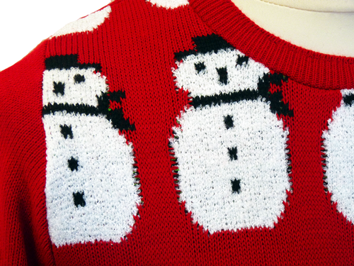 Frosty Retro 70s Indie Snowman Christmas Jumper R