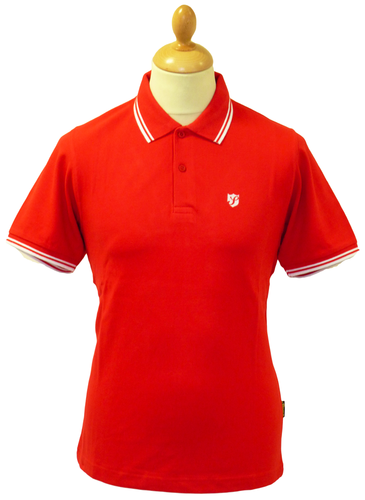 Stomp Mens Retro Indie Mod Tipped Pique Polo Top R