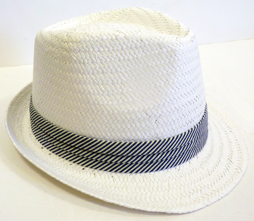 Trilby Straw Hat | SUPREMEBEING Retro Indie Mod Contrast Trim Sun Hat