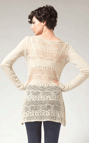TULLE Womens Vintage Look Crochet Back Jumper