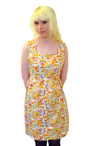 Boogie Down TULLE Retro 60s Floral Indie Mod Dress