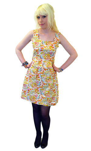 Boogie Down Dress | TULLE Retro 60s Square Neckline Floral Mod Dress