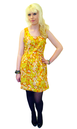 Bow Flower Dress | TULLE Retro Sixties Floral Mod Sleeveless Bow Dress