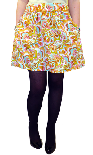 'Way Out' TULLE Retro Sixties Floral Flared Skirt