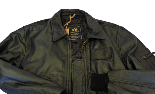ALPHA INDUSTRIES Leather Jacket | Retro Indie Vintage Bomber Jacket