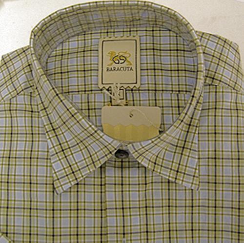 'Baracuta G9 Short Sleeve Check Shirt' (Green) 
