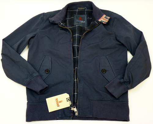 BARACUTA G9 Garment Dyed Harrington Jacket (Navy)