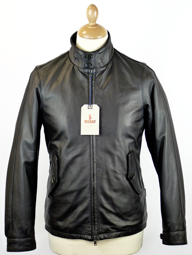 BARACUTA G4 Original Harrington Jacket in Black Leather