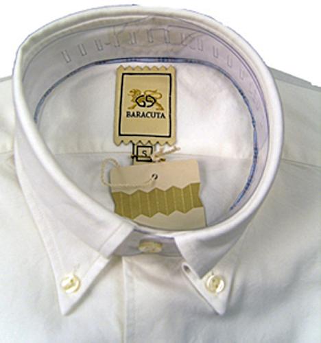 'Baracuta G9 Oxford Shirt' (White/Blue Tartan)