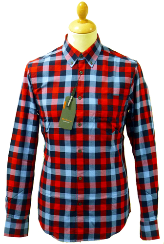 BEN SHERMAN Retro Mod Lumberjack Block Check Shirt