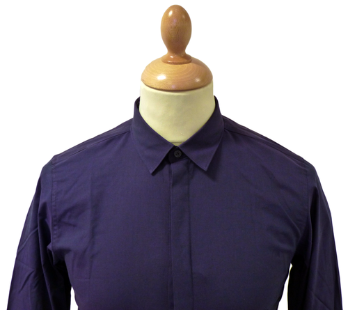 BEN SHERMAN Retro 60s Mod Concealed Placket Shirt