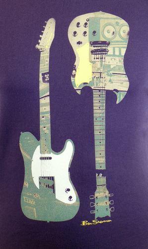 Two Guitars BEN SHERMAN Retro Indie X-Ray T-Shirt