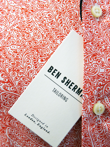 BEN SHERMAN Tailoring Mod Floral Op Art Shirt (R)