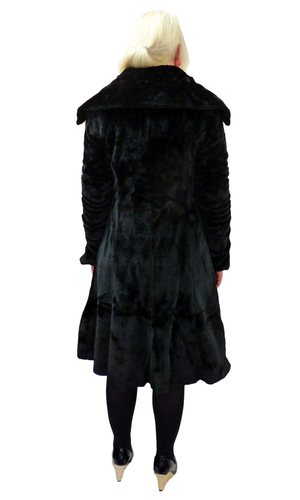 Black Devil Tatyana Retro 50s Faux Fur Coat
