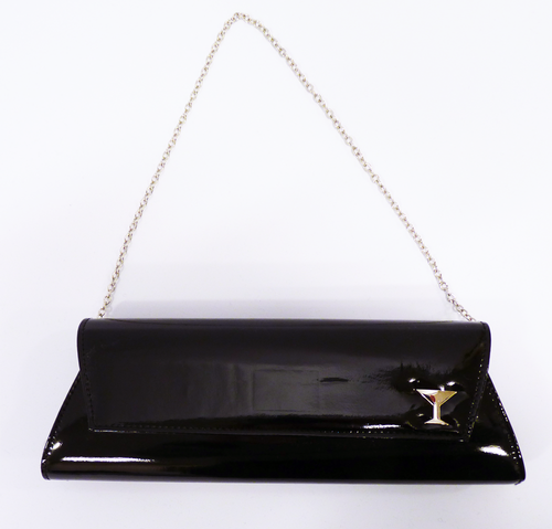 Vintage 50s Black Patent Leather Clutch