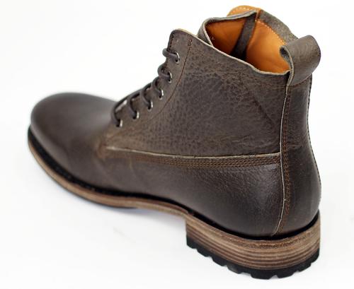 BLACKSTONE GM09 Retro Mod Mid Lace Up Vintage Work Boots Gull