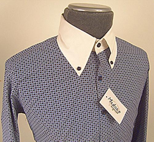 'Aston' - Retro Sixties/Seventies Shirt (Blue)