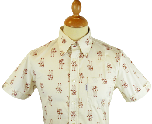 BRUTUS Art Deco Ladies Retro Mod Roll Collar Shirt