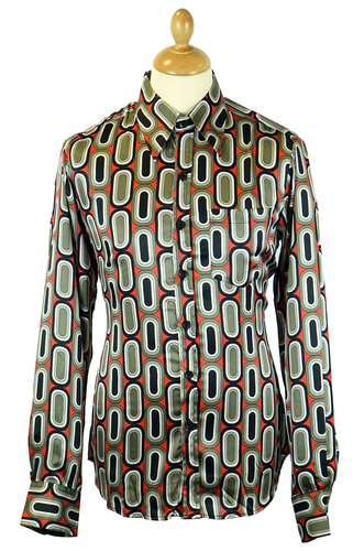 Ovals CHENASKI Retro 70s Big Collar Disco Shirt 