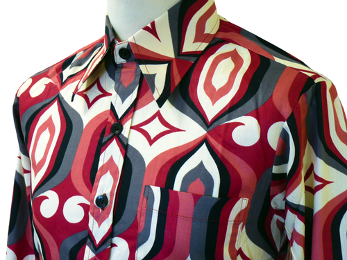 Core CHENASKI Retro Sixties Mod Op Art Mens Shirt