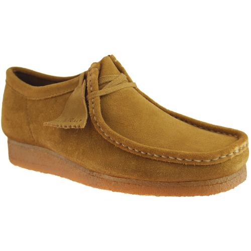CLARKS Wallabee Moccasin Shoes in Cola