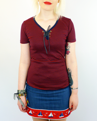 Nothin' Like A Dame DAINTY JUNE Retro Striped Top