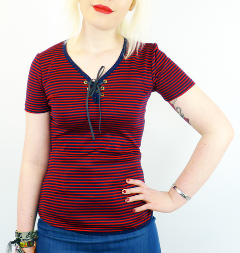 Nothin' Like A Dame DAINTY JUNE Retro Striped Top