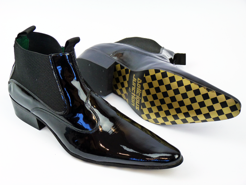 Easybeat Mod Patent Leather Chelsea Beatle Boots