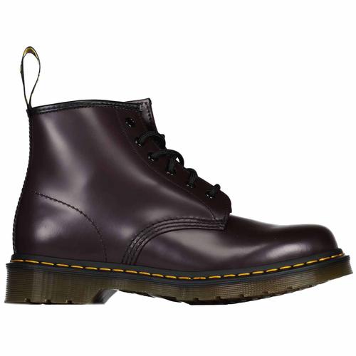 DR MARTENS 101 YS Retro Mod 6 Eyelet Boots in Burgundy