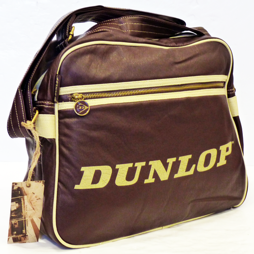 DUNLOP Retro Mod Soft Cracked PU Shoulder Bag (Br)