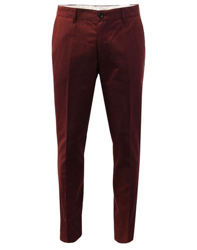 farah mills burgundy hopsack trousers 1