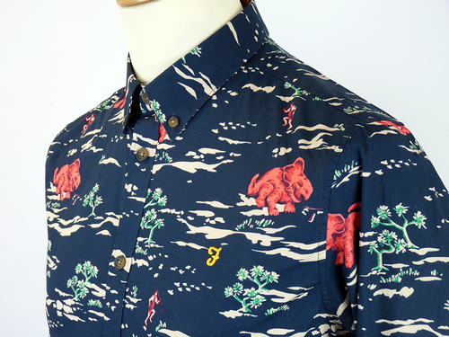 The Huxley FARAH VINTAGE Dino Safari Retro Shirt
