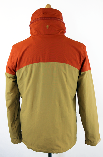 FLY53 Tyrus Retro 70s Indie Colour Block Technical Jacket Rust