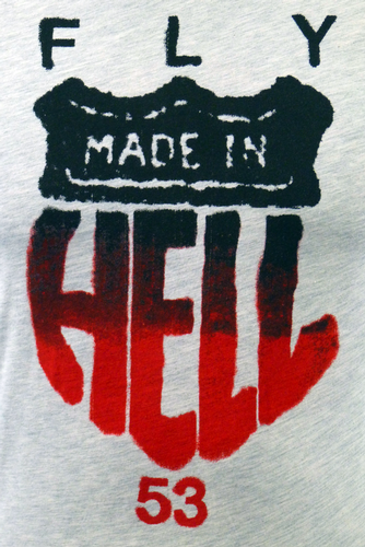 Made in Hell FLY53 Retro Indie Road Sign T-Shirt